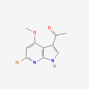 molecular formula C10H9BrN2O2 B12628906 Ethanone, 1-(6-bromo-4-methoxy-1H-pyrrolo[2,3-b]pyridin-3-yl)- 