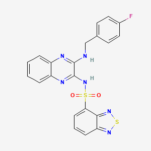 molecular formula C21H15FN6O2S2 B12628969 N-(3-((4-fluorobenzyl)amino)quinoxalin-2-yl)benzo[c][1,2,5]thiadiazole-4-sulfonamide 