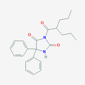 molecular formula C23H26N2O3 B126290 3-(2-Propylpentanoyl)-5,5-diphenylhydantoin CAS No. 153735-26-3