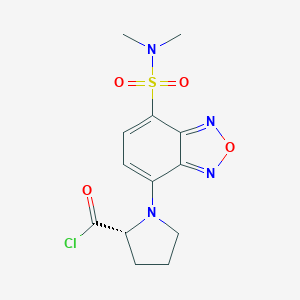 molecular formula C13H15ClN4O4S B126291 4-(N,N-Dimethylaminosulfonyl)-7-(2-chloroformylpyrrolidin-1-yl)-2,1,3-benzoxadiazole CAS No. 150993-62-7