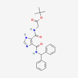 2-[[[4-[[(diphenylmethyl)amino]-oxomethyl]-1H-imidazol-5-yl]-oxomethyl]amino]acetic acid tert-butyl ester
