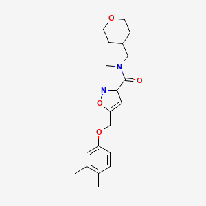 5-[(3,4-dimethylphenoxy)methyl]-N-methyl-N-(4-oxanylmethyl)-3-isoxazolecarboxamide