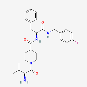 molecular formula C27H35FN4O3 B12629259 N-(4-fluorobenzyl)-Nalpha-{[1-(L-valyl)piperidin-4-yl]carbonyl}-L-phenylalaninamide 