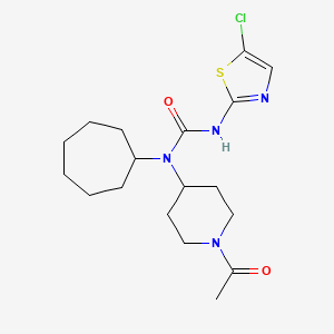 molecular formula C18H27ClN4O2S B12629267 N-(1-Acetylpiperidin-4-yl)-N'-(5-chloro-1,3-thiazol-2-yl)-N-cycloheptylurea CAS No. 920278-62-2
