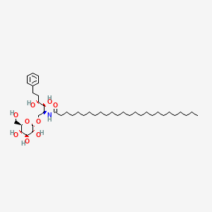 molecular formula C44H79NO9 B1262928 2,5,6-trideoxy-1-O-alpha-D-galactopyranosyl-2-(hexacosanoylamino)-6-phenyl-D-ribo-hexitol 