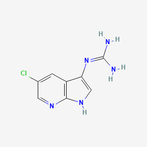 molecular formula C8H8ClN5 B12629284 Guanidine, N-(5-chloro-1H-pyrrolo[2,3-b]pyridin-3-yl)- 
