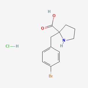 molecular formula C12H15BrClNO2 B12629433 2-(4-Bromobenzyl)-D-proline hydrochloride 