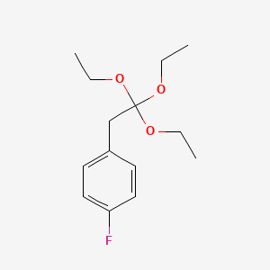 molecular formula C14H21FO3 B12629477 Benzene, 1-fluoro-4-(2,2,2-triethoxyethyl)- 