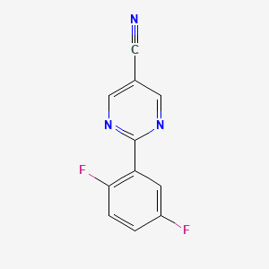 molecular formula C11H5F2N3 B12629488 2-(2,5-Difluorophenyl)pyrimidine-5-carbonitrile CAS No. 960198-63-4