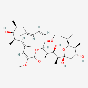 molecular formula C35H58O9 B1262950 (3Z,5E,7R,8S,9S,11E,13E,15S,16R)-8-Hydroxy-16-[(1S,2R,3S)-2-hydroxy-1-methyl-3-[(2R,4R,5S,6R)-tetrahydro-2,4-dihydroxy-5-methyl-6-(1-methylethyl)-2H-pyran-2-yl]butyl]-3,15-dimethoxy-5,7,9,11-tetramethyloxacyclohexadeca-3,5,11,13-tetraen-2-one 