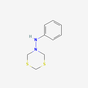 molecular formula C9H12N2S2 B12629502 N-Phenyl-1,3,5-dithiazinan-5-amine CAS No. 918969-19-4