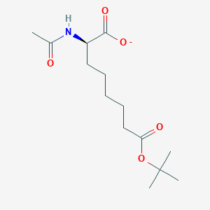 molecular formula C14H24NO5- B12629561 (2R)-2-Acetamido-8-tert-butoxy-8-oxooctanoate CAS No. 918663-76-0