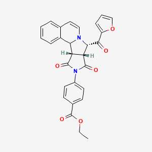 molecular formula C28H22N2O6 B12629598 ethyl 4-[(11S,12R,16S)-11-(furan-2-carbonyl)-13,15-dioxo-10,14-diazatetracyclo[8.6.0.02,7.012,16]hexadeca-2,4,6,8-tetraen-14-yl]benzoate 