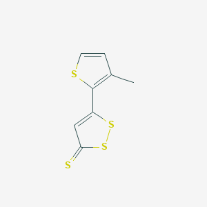 molecular formula C8H6S4 B12629652 5-(3-Methylthiophen-2-yl)-3H-1,2-dithiole-3-thione CAS No. 918503-66-9