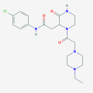 molecular formula C20H28ClN5O3 B12629674 N-(4-chlorophenyl)-2-{1-[(4-ethylpiperazin-1-yl)acetyl]-3-oxopiperazin-2-yl}acetamide 
