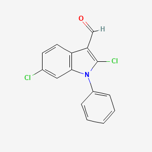 molecular formula C15H9Cl2NO B12629710 2,6-Dichloro-1-phenylindole-3-carbaldehyde 