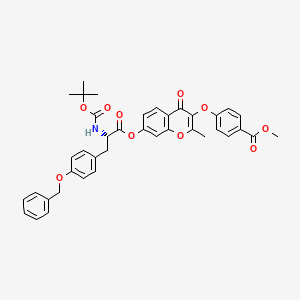 molecular formula C39H37NO10 B12629796 methyl 4-[2-methyl-7-[(2S)-2-[(2-methylpropan-2-yl)oxycarbonylamino]-3-(4-phenylmethoxyphenyl)propanoyl]oxy-4-oxochromen-3-yl]oxybenzoate 