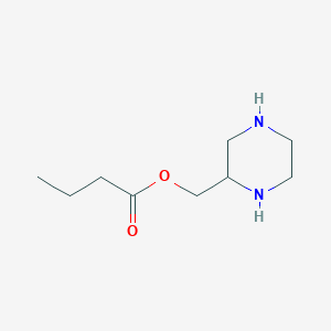 molecular formula C9H18N2O2 B126298 Piperazin-2-ylmethyl Butanoate CAS No. 148227-96-7