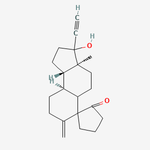 molecular formula C21H28O2 B1262983 3-Ethynyl-3-hydroxy-3a-methyl-7-methylidenedodecahydrospiro[cyclopenta[a]naphthalene-6,1'-cyclopentan]-2'-one 