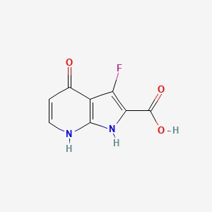 molecular formula C8H5FN2O3 B12629844 1H-Pyrrolo[2,3-b]pyridine-2-carboxylic acid, 3-fluoro-4-hydroxy- CAS No. 1204476-04-9