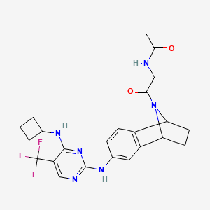 molecular formula C23H25F3N6O2 B12629851 Acetamide, N-[2-[6-[[4-(cyclobutylamino)-5-(trifluoromethyl)-2-pyrimidinyl]amino]-1,2,3,4-tetrahydronaphthalen-1,4-imin-9-yl]-2-oxoethyl]- 