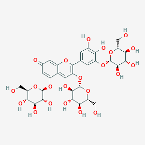 molecular formula C33H40O22 B1262988 delphinidin 3,3',5-tri-O-beta-D-glucoside 