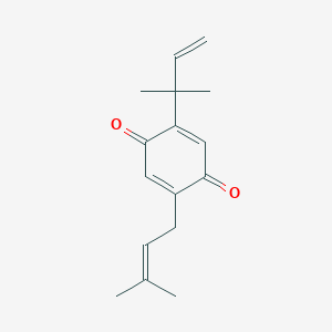 molecular formula C16H20O2 B1262998 2-(3-Methylbut-2-enyl)-5-(2-methylbut-3-en-2-yl)cyclohexa-2,5-diene-1,4-dione 