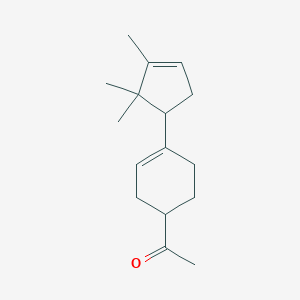 molecular formula C16H24O B1263001 1-[4-(2,2,3-Trimethylcyclopent-3-enyl)cyclohex-3-enyl]ethanone 