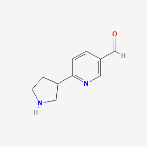 molecular formula C10H12N2O B12630014 6-(Pyrrolidin-3-YL)nicotinaldehyde 