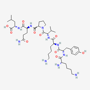molecular formula C42H70N10O10 B12630035 L-Lysyl-L-tyrosyl-L-lysyl-L-valyl-L-prolyl-L-glutaminyl-L-leucine CAS No. 918424-40-5