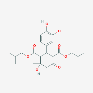 molecular formula C24H34O8 B12630040 Bis(2-methylpropyl) 4-hydroxy-2-(4-hydroxy-3-methoxyphenyl)-4-methyl-6-oxocyclohexane-1,3-dicarboxylate 