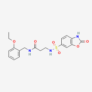 molecular formula C19H21N3O6S B1263007 N-[(2-ethoxyphenyl)methyl]-3-[(2-oxo-3H-1,3-benzoxazol-6-yl)sulfonylamino]propanamide 