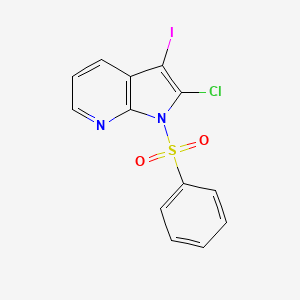 molecular formula C13H8ClIN2O2S B12630085 1h-Pyrrolo[2,3-b]pyridine, 2-chloro-3-iodo-1-(phenylsulfonyl)- 