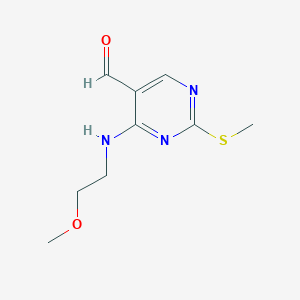molecular formula C9H13N3O2S B12630100 4-(2-Methoxyethylamino)-2-(methylthio)pyrimidine-5-carbaldehyde 