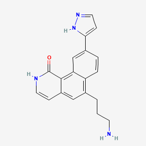 molecular formula C19H18N4O B12630106 6-(3-aminopropyl)-9-(1H-pyrazol-5-yl)benzo[h]isoquinolin-1(2H)-one CAS No. 919291-30-8