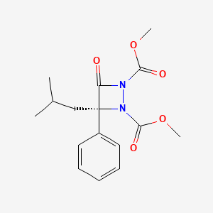 molecular formula C16H20N2O5 B1263012 (3S)-3-(2-methylpropyl)-4-oxo-3-phenyldiazetidine-1,2-dicarboxylic acid dimethyl ester 