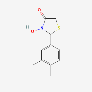 molecular formula C11H13NO2S B12630168 2-(3,4-Dimethylphenyl)-3-hydroxy-1,3-thiazolidin-4-one CAS No. 921611-32-7