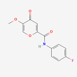 molecular formula C13H10FNO4 B12630174 N-(4-fluorophenyl)-5-methoxy-4-oxo-4H-pyran-2-carboxamide 