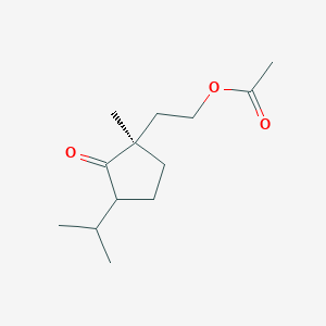 molecular formula C13H22O3 B12630175 2-[(1R)-1-Methyl-2-oxo-3-(propan-2-yl)cyclopentyl]ethyl acetate CAS No. 918813-56-6