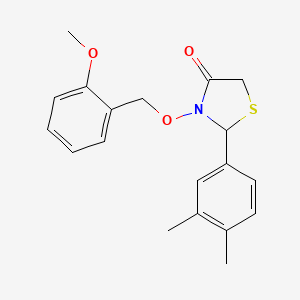 molecular formula C19H21NO3S B12630178 2-(3,4-Dimethylphenyl)-3-[(2-methoxyphenyl)methoxy]-1,3-thiazolidin-4-one CAS No. 921611-14-5