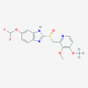 molecular formula C16H15F2N3O4S B126302 6-(difluoromethoxy)-2-[[3-methoxy-4-(trideuteriomethoxy)pyridin-2-yl]methylsulfinyl]-1H-benzimidazole CAS No. 922727-37-5