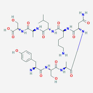 molecular formula C37H60N10O13 B12630237 L-Tyrosyl-L-seryl-L-alanyl-L-asparaginyl-L-lysyl-L-leucyl-L-alanyl-L-serine CAS No. 918405-70-6