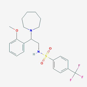 molecular formula C22H27F3N2O3S B12630287 Benzenesulfonamide, N-[2-(hexahydro-1H-azepin-1-yl)-2-(2-methoxyphenyl)ethyl]-4-(trifluoromethyl)- 