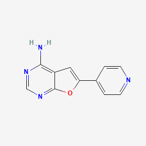 molecular formula C11H8N4O B12630387 6-(Pyridin-4-YL)furo[2,3-D]pyrimidin-4-amine CAS No. 1196154-98-9