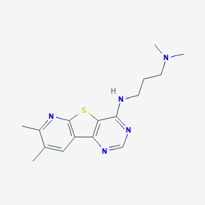 molecular formula C16H21N5S B12630447 N-(11,12-dimethyl-8-thia-3,5,10-triazatricyclo[7.4.0.02,7]trideca-1(9),2(7),3,5,10,12-hexaen-6-yl)-N',N'-dimethylpropane-1,3-diamine 