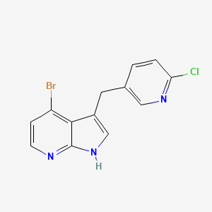 molecular formula C13H9BrClN3 B12630521 1H-Pyrrolo[2,3-b]pyridine, 4-bromo-3-[(6-chloro-3-pyridinyl)methyl]- 