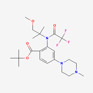 molecular formula C23H34F3N3O4 B12630581 Tert-butyl 2-[(1-methoxy-2-methylpropan-2-yl)-(2,2,2-trifluoroacetyl)amino]-4-(4-methylpiperazin-1-yl)benzoate 