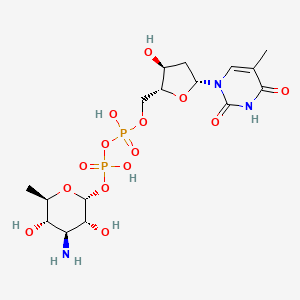 molecular formula C16H27N3O14P2 B1263059 dTDP-3-氨基-3,6-二去氧-α-D-葡萄糖 