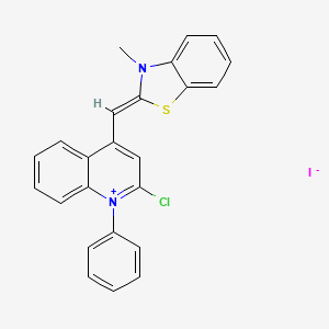 molecular formula C24H18ClIN2S B1263060 2-chloro-4-[(3-methyl-1,3-benzothiazol-2(3H)-ylidene)methyl]-1-phenylquinolinium iodide 