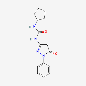 molecular formula C15H18N4O2 B12630632 N-Cyclopentyl-N'-(5-oxo-1-phenyl-4,5-dihydro-1H-pyrazol-3-yl)urea CAS No. 918907-30-9